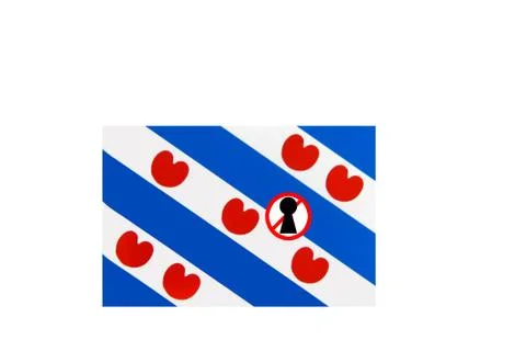 Flag with covid 19 warning Stock Illustration