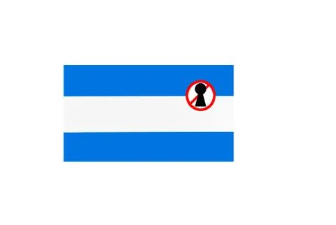 Flag with covid 19 warning Stock Illustration