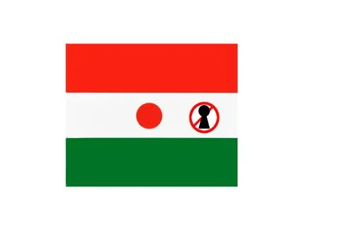 Flag with covid 19 warning Stock Illustration