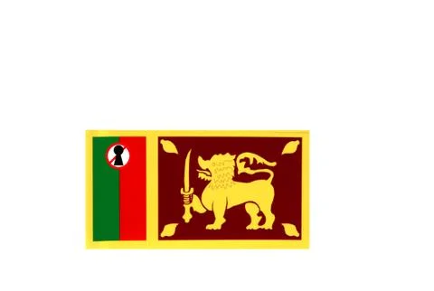 Flag with covid 19 warning Stock Illustration