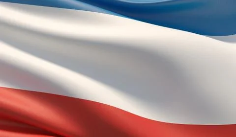 The flag of Crimea. High resolution close-up 3D illustration. Flags of the Stock-Illustration