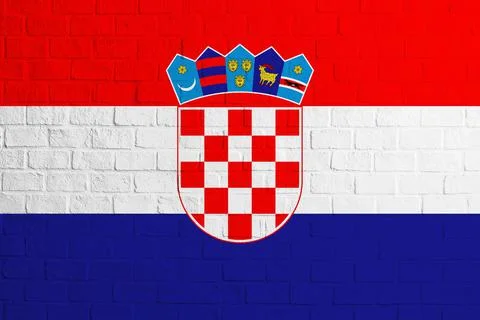 Flag of Croatia. Brick wall texture of the flag of Croatia Stock Illustration