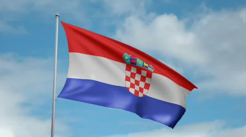 Flag of Croatia 스톡 동영상 442314