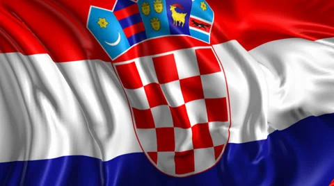 Flag of Croatia Stock Footage