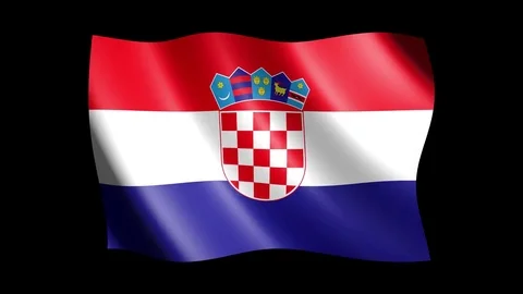 Flag of Croatia isolated on alpha channel, seamless looping Stock Footage 73354151