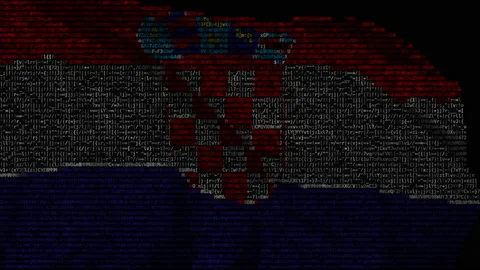 Flag of Croatia made of computer code, looping animation Stock Footage 145518691