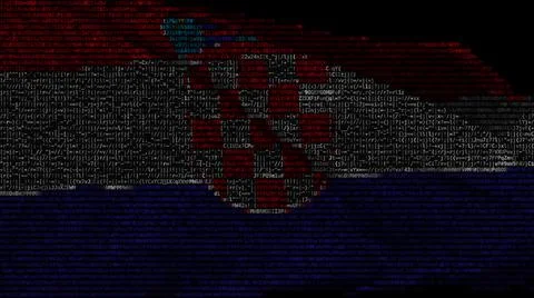 Flag of Croatia made of computer code, 3d rendering Stock Illustration