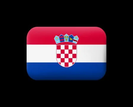 Flag of Croatia. Matted Vector Icon and Button. Rectangular Shape Illustrazione stock