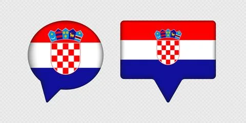 Flag of Croatia in speech bubble. Illustrazione stock