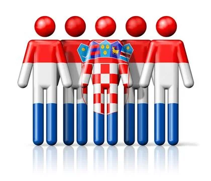 Flag of Croatia on stick figure Flag of Croatia on stick figure - national... Stock Photos