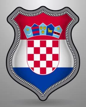 Flag of Croatia. Vector Badge and Icon Stock Illustration
