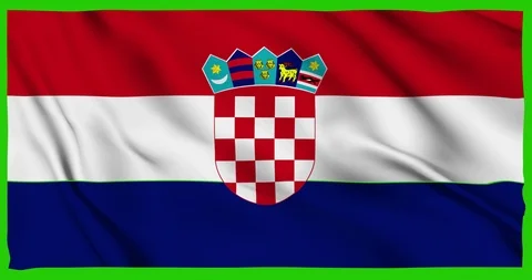 Flag of Croatia waving on a samless loop over an easily removable background 스톡 동영상 98371247