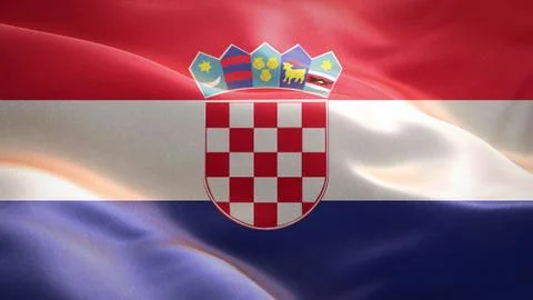 Flag of Croatia waving in the wind. 3D Waving flag design. Stock Illustration