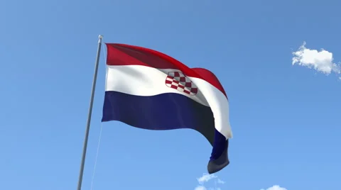 The flag of Croatia Waving on the Wind. Video stock 40706593