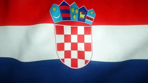 Flag of Croatia waving in the wind Stock-Footage 125827749