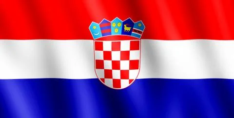 Flag of Croatia waving in the wind Stock Illustration