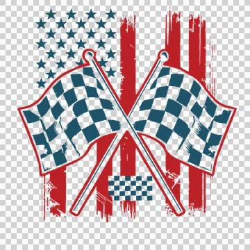Flag Crossed Checkered Racing Flags Pattern flagpoles 库存插图