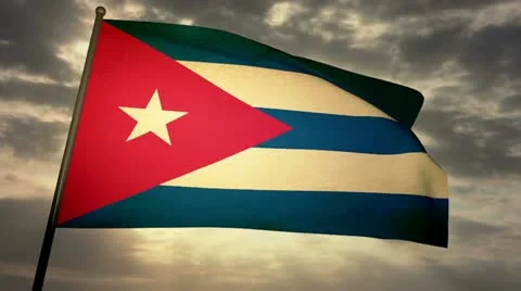 Flag Cuba 05 Stock Footage 21783404