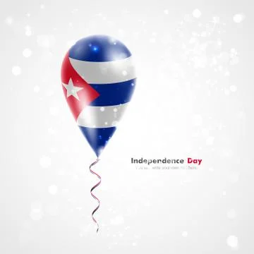 Flag of Cuba on balloon Stock Illustration