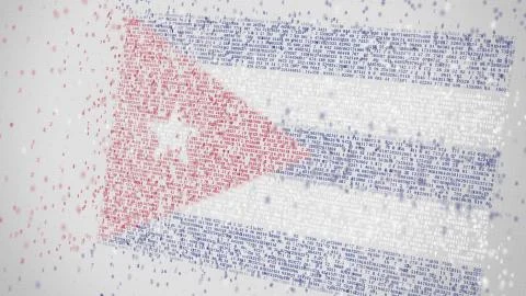 Flag of CUBA being composed with numbers. Conceptual 3D rendering Stockillustratie