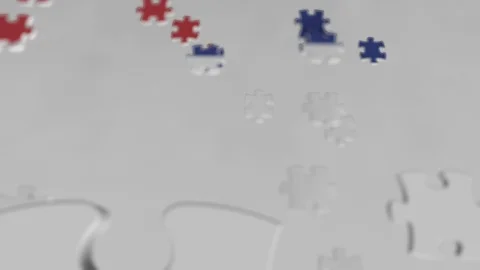 Flag of Cuba being made with jigsaw puzzle pieces. Cuban problem solution Stock Footage 104184518
