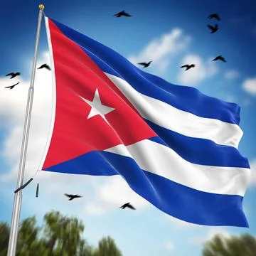 Flag of Cuba Flag of Cuba , This is a computer generated and 3d rendered i... Stock Photos
