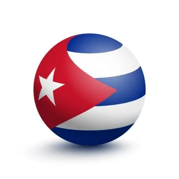 Flag of Cuba in the form of a ball Stock Illustration