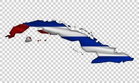 Flag Cuba in the form of a map Illustrazione stock