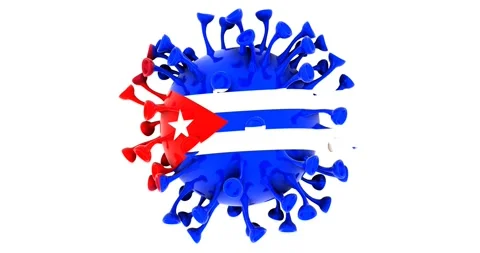 Flag of Cuba on Seamless looping 3D animation of the covid-19 Corona Virus Stock Footage 166461742