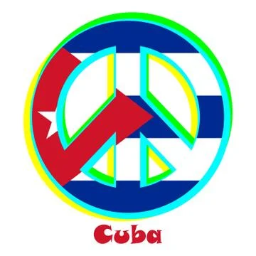 Flag of Cuba as a sign of pacifism Stock Illustration