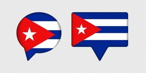 Flag of Cuba in speech bubble. Stock Illustration