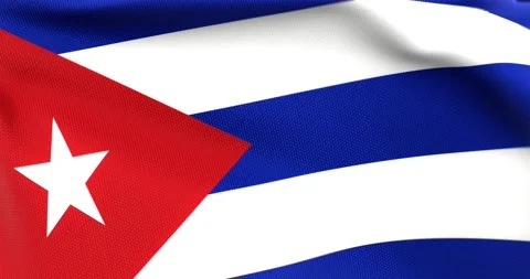 Flag of Cuba Waving 3D Animation Close up, 4K UHD 60 FPS Stock Footage 160686633