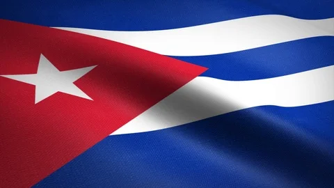 Flag of Cuba. Waving flag with highly detailed fabric texture seamless loopable Stock Footage 121686454