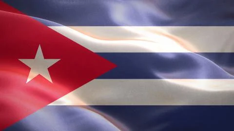 Flag of Cuba waving in the wind. 3D Waving flag design. Stock Illustration