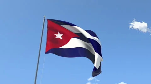 The flag of Cuba Waving on the Wind. Stock-Footage 40704547