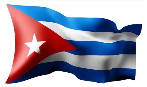 Flag of the Cuba waving in the wind. Stock Illustration