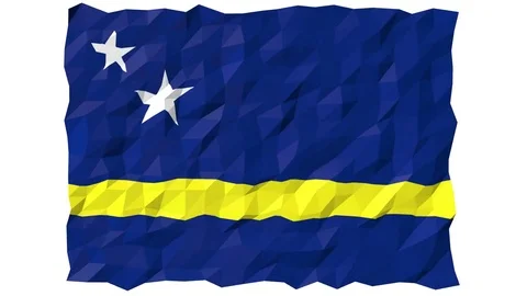 Flag of Curaao 3D Wallpaper Animation Stock Footage 80952772