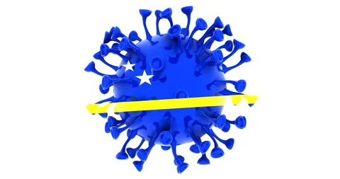 Flag of Curaçao on Seamless looping 3D animation of the covid-19 Corona Virus Video stock 167738794