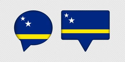 Flag of Curacao in speech bubble. Illustrazione stock