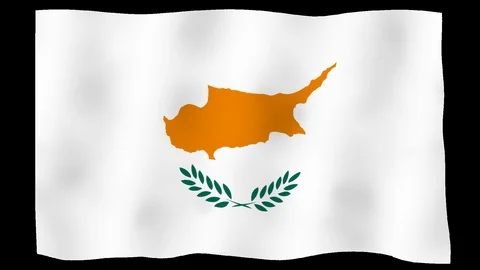 Flag of Cyprus, 60 fps, slow motion, lopped, alpha channel Stock Footage 99954839
