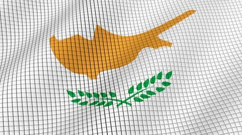 The flag of Cyprus is developing waves. Looped. Full HD 1080. Stock Footage 55157605