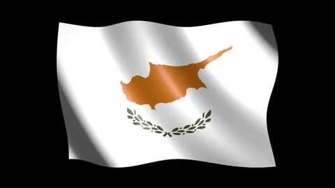 Flag of Cyprus isolated on alpha channel, seamless looping Stock Footage 73354230