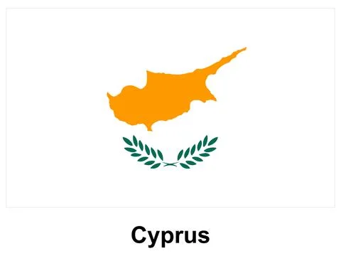 Flag of Cyprus with Map Outline and Olive Branch Symbolizing Peace Stock-Illustration