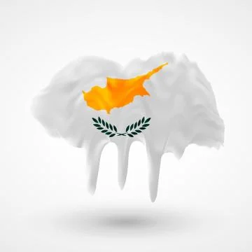 Flag of Cyprus painted colors Stock Illustration