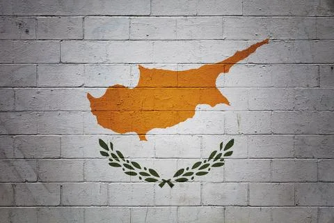 Flag of Cyprus painted on a wall Stock Photos