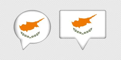 Flag of Cyprus in speech bubble. Illustrazione stock