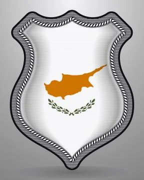 Flag of Cyprus. Vector Badge and Icon Stock Illustration