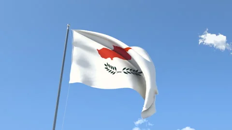 The flag of Cyprus Waving on the Wind. Stock Footage 40704949