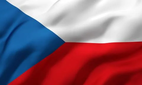 Flag of Czech Republic blowing in the wind Stock Illustration