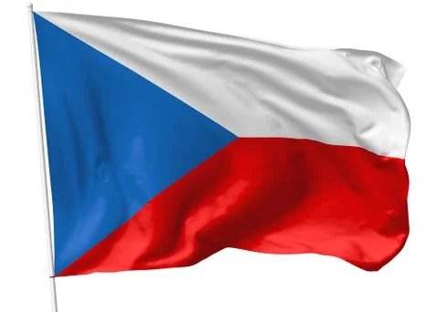 Flag of czech republic on flagpole Illustrazione stock